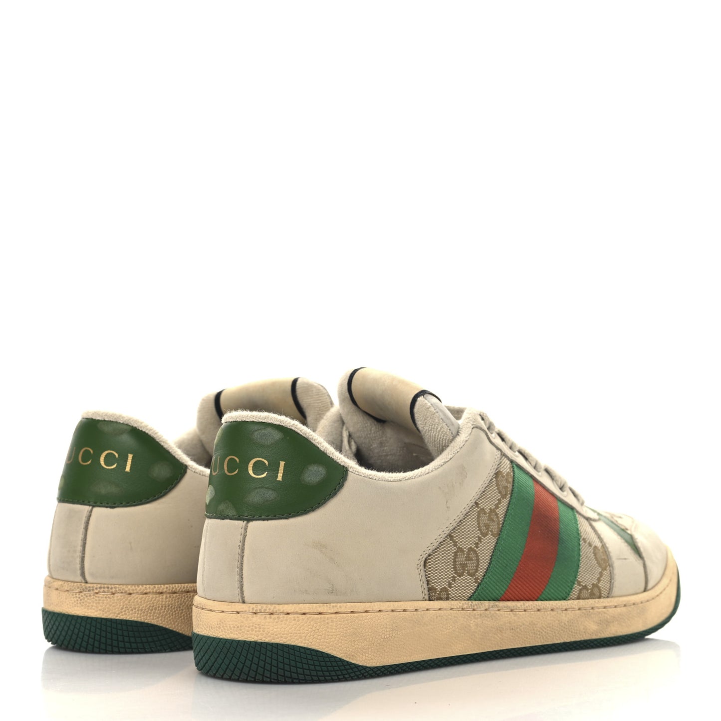 GG Monogram Nubuck Web Mens Screener Sneakers 9.5 New Sand Dusty Milk Vintage Green