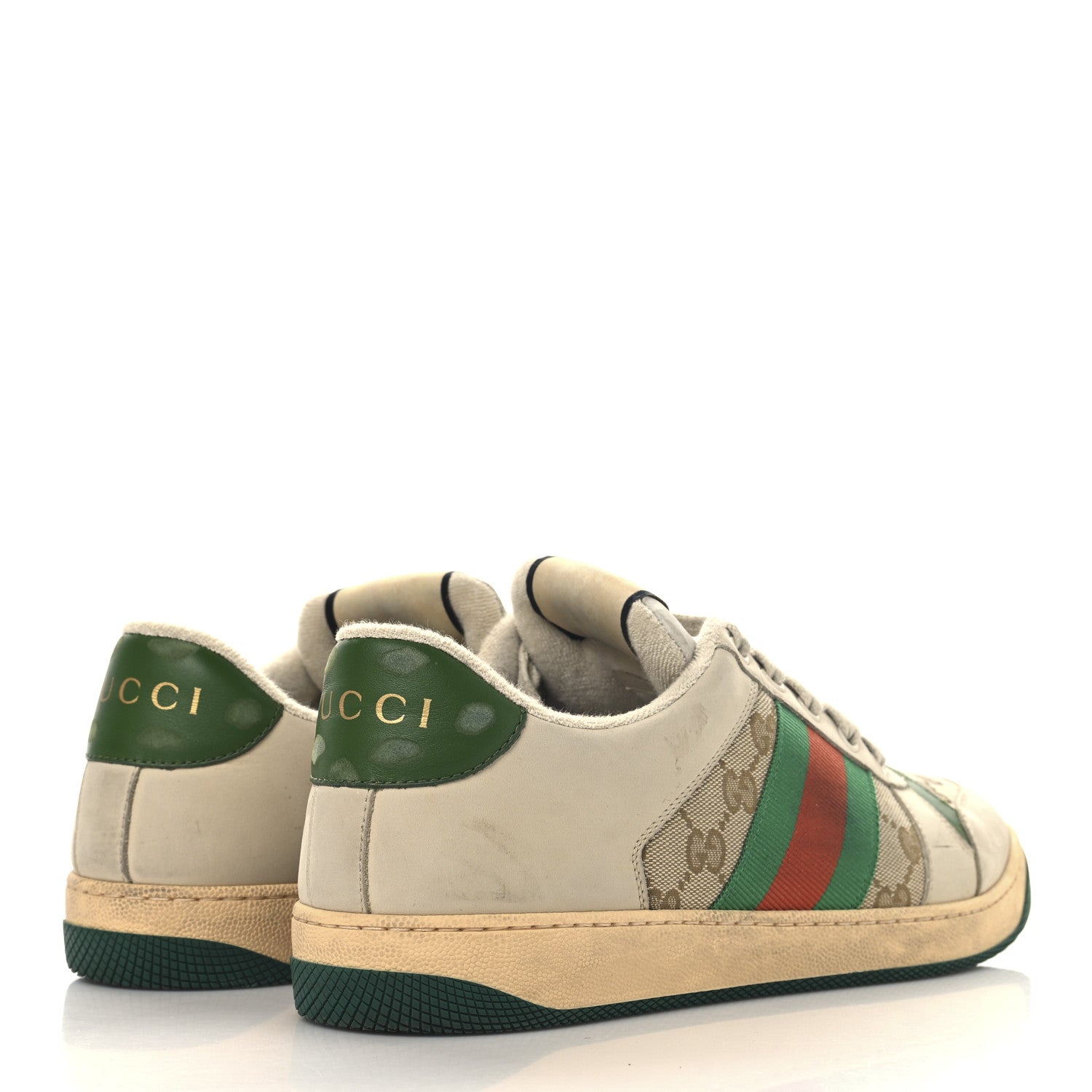 Gucci GG Monogram Nubuck Web Mens Screener Sneakers 9.5 New Sand Dusty Milk Vintage Green 5 of 12