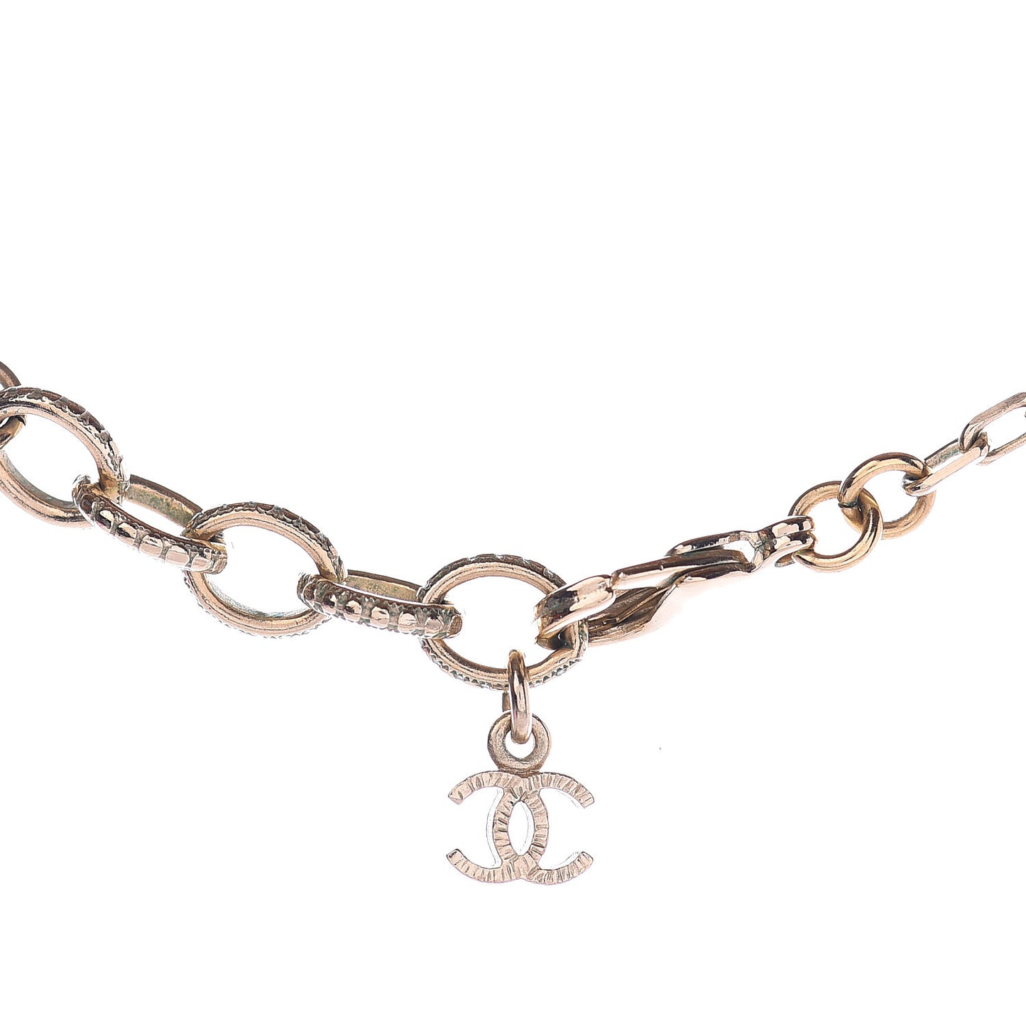 Metal Resin Pearl I Love Coco Necklace Gold Multicolor