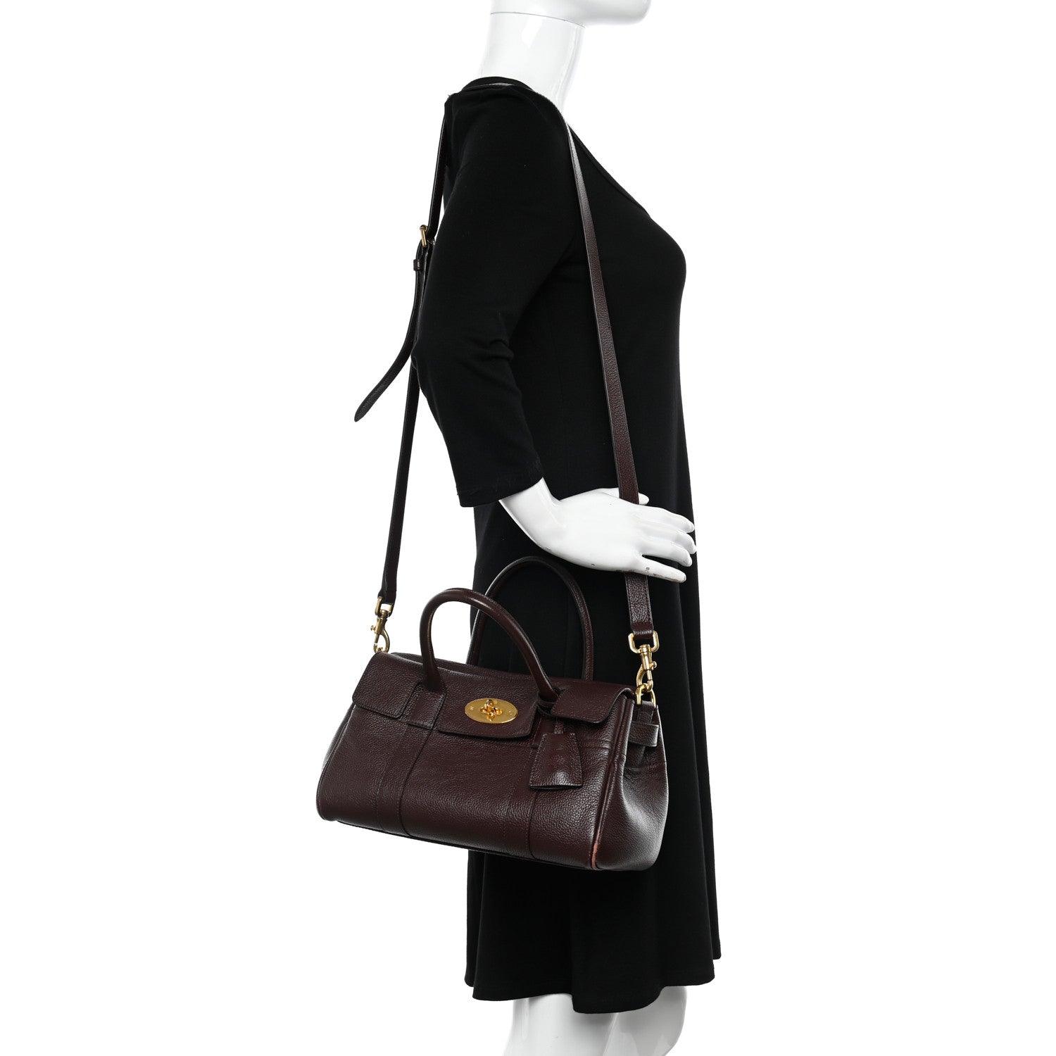 Mulberry Classic Grain Small Bayswater Satchel Oxblood 2 of 16