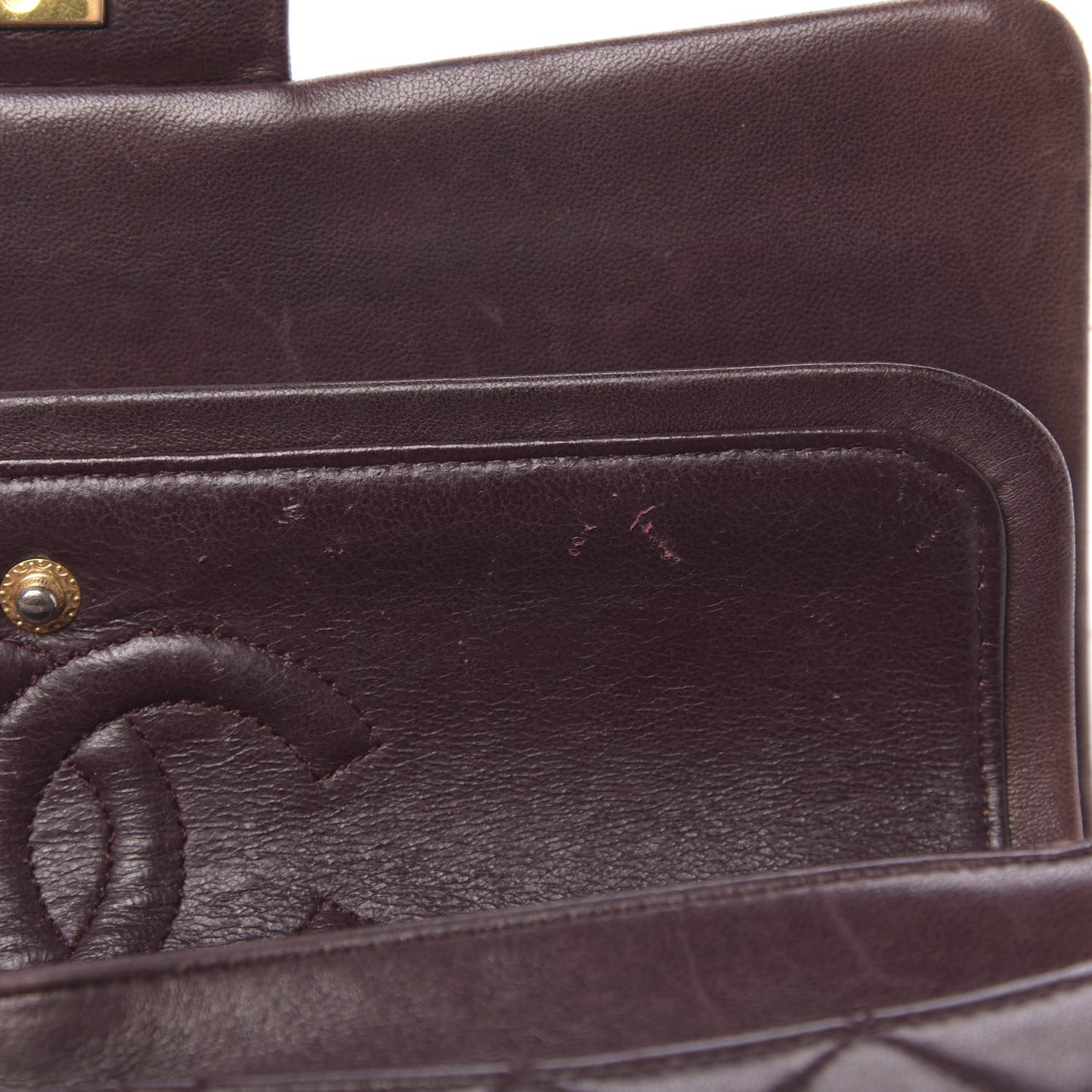 Lambskin Quilted Small Double Flap Burgundy