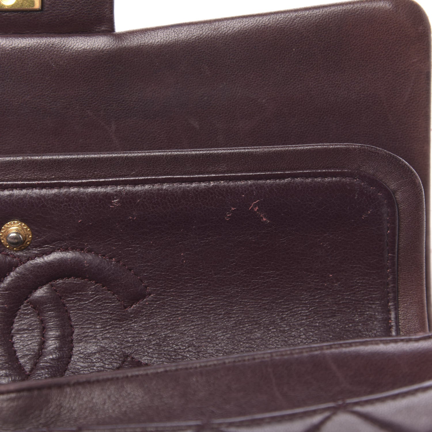 Chanel Lambskin Quilted Small Double Flap Burgundy 12 of 13