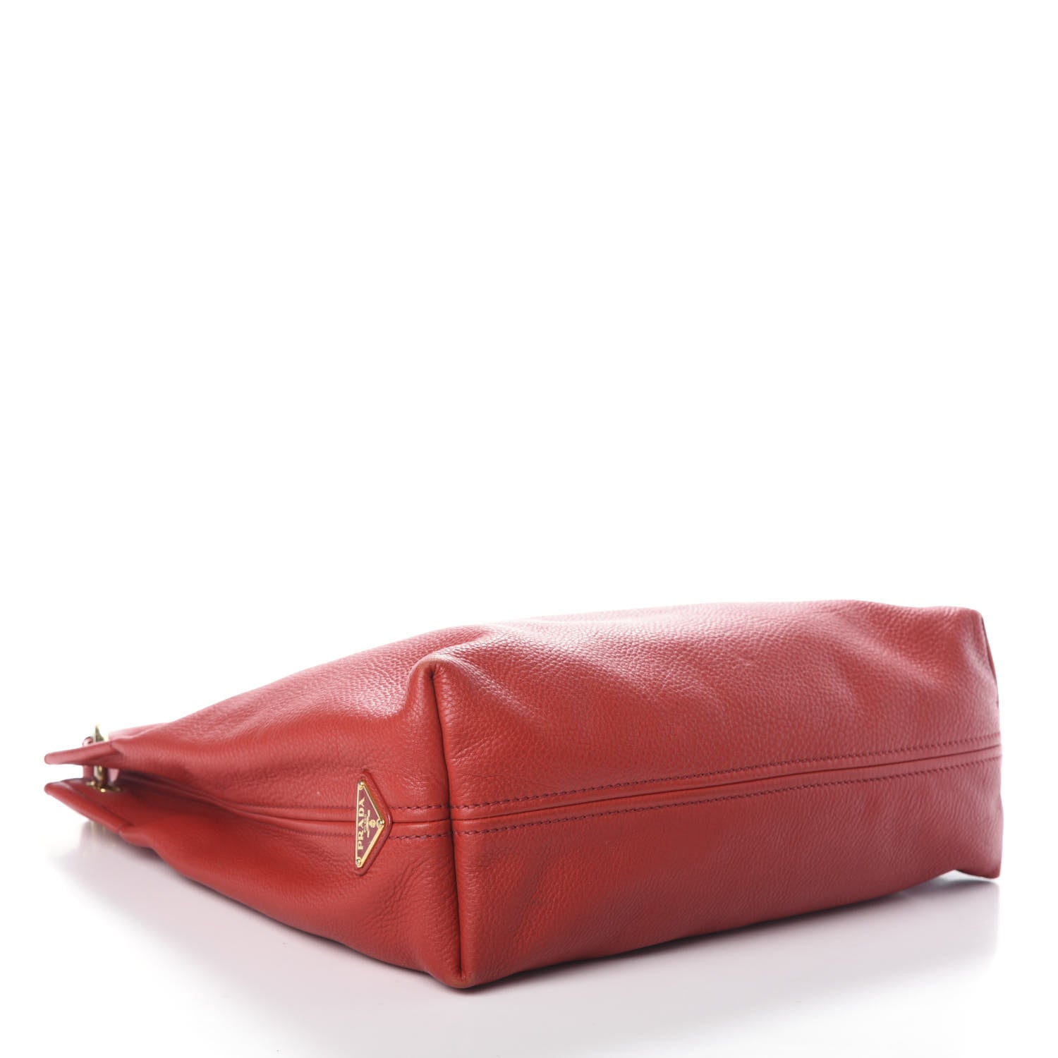Prada Vitello Daino Logo Hobo Rosso 4 of 9