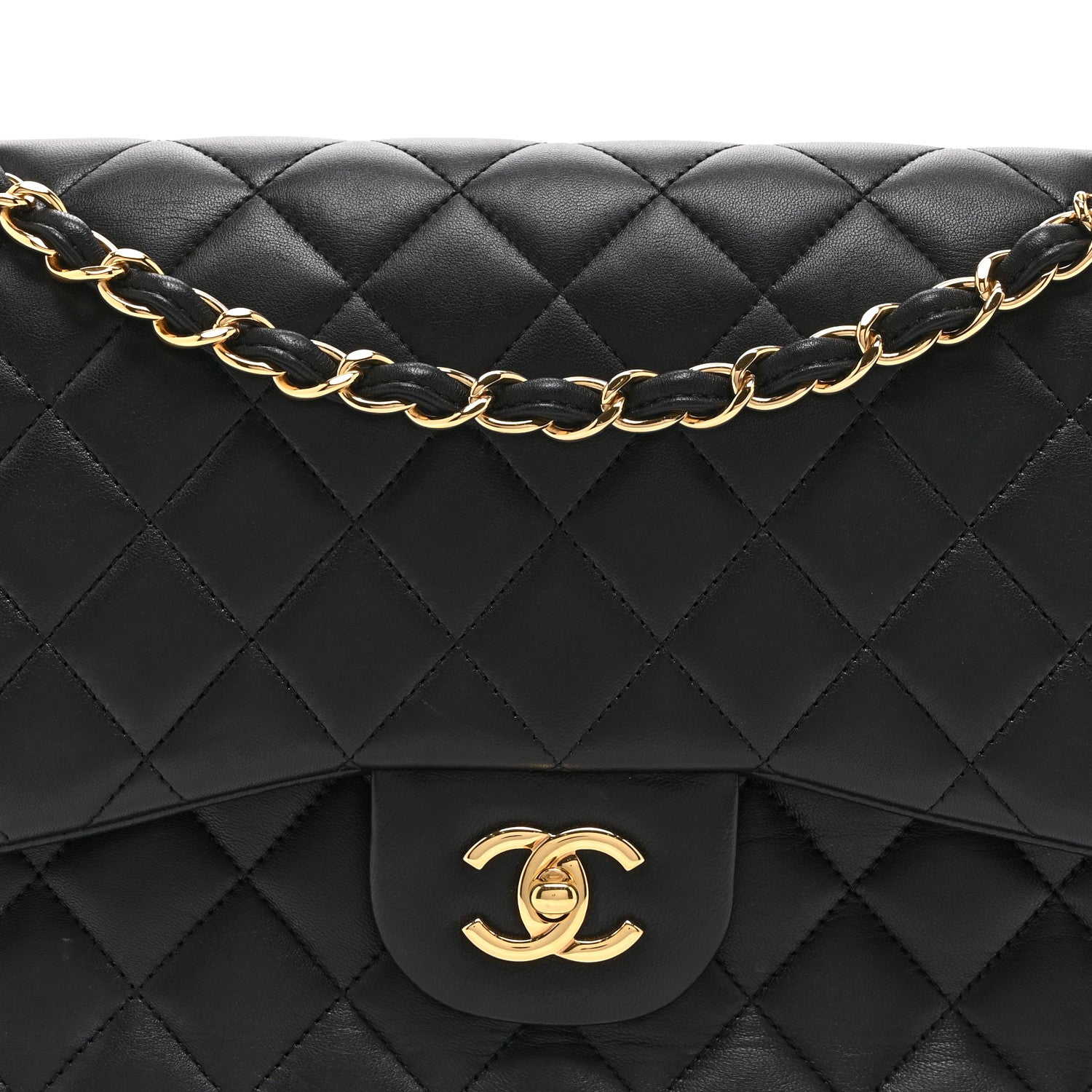 Chanel Lambskin Quilted Jumbo Double Flap Black 8 of 10