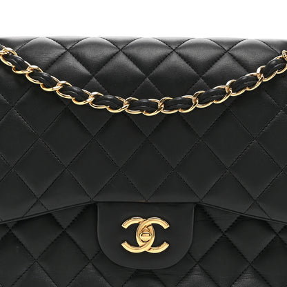 Chanel Lambskin Quilted Jumbo Double Flap Black 8 of 10
