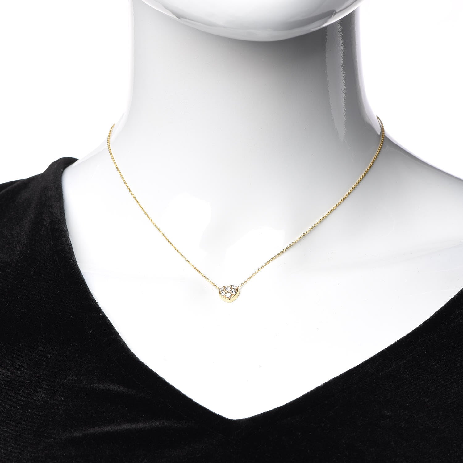 Tiffany 18K Yellow Gold Diamond Heart Pendant Necklace 2 of 6
