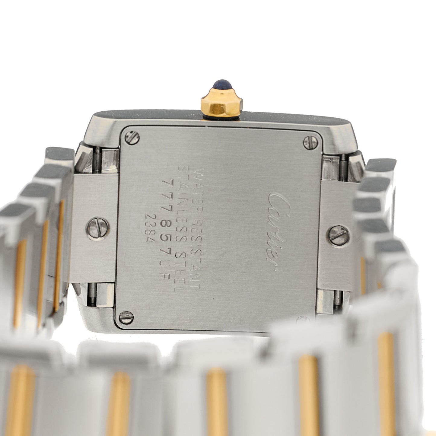 Stainless Steel 18K Yellow Gold 20mm Tank Francaise Quartz Watch