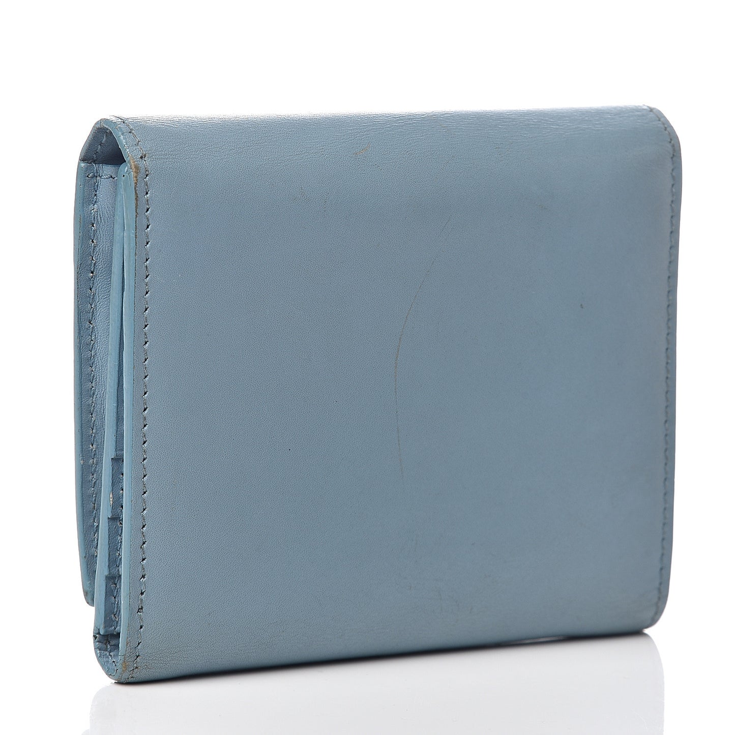 Calfskin Trifold Wallet Blue