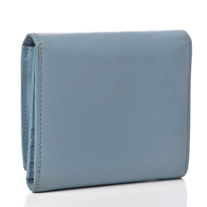Saint Laurent Calfskin Trifold Wallet Blue 2 of 5