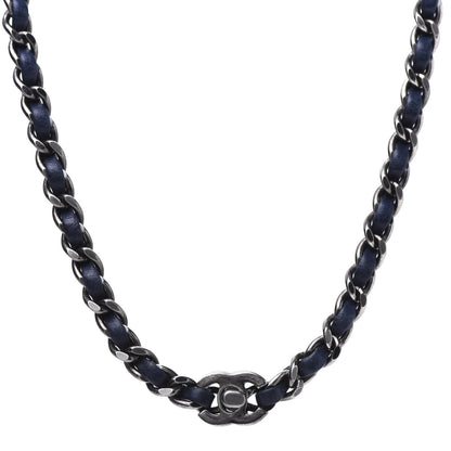Chanel Lambskin CC Turnlock Choker Necklace Navy Blue 1 of 6