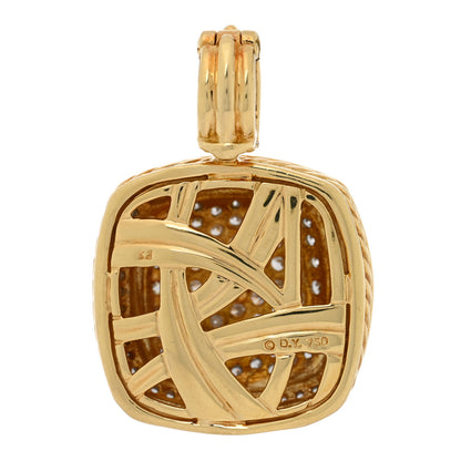 David Yurman 18K Yellow Gold Diamond 17mm Albion Enhancer Pendant 3 of 3