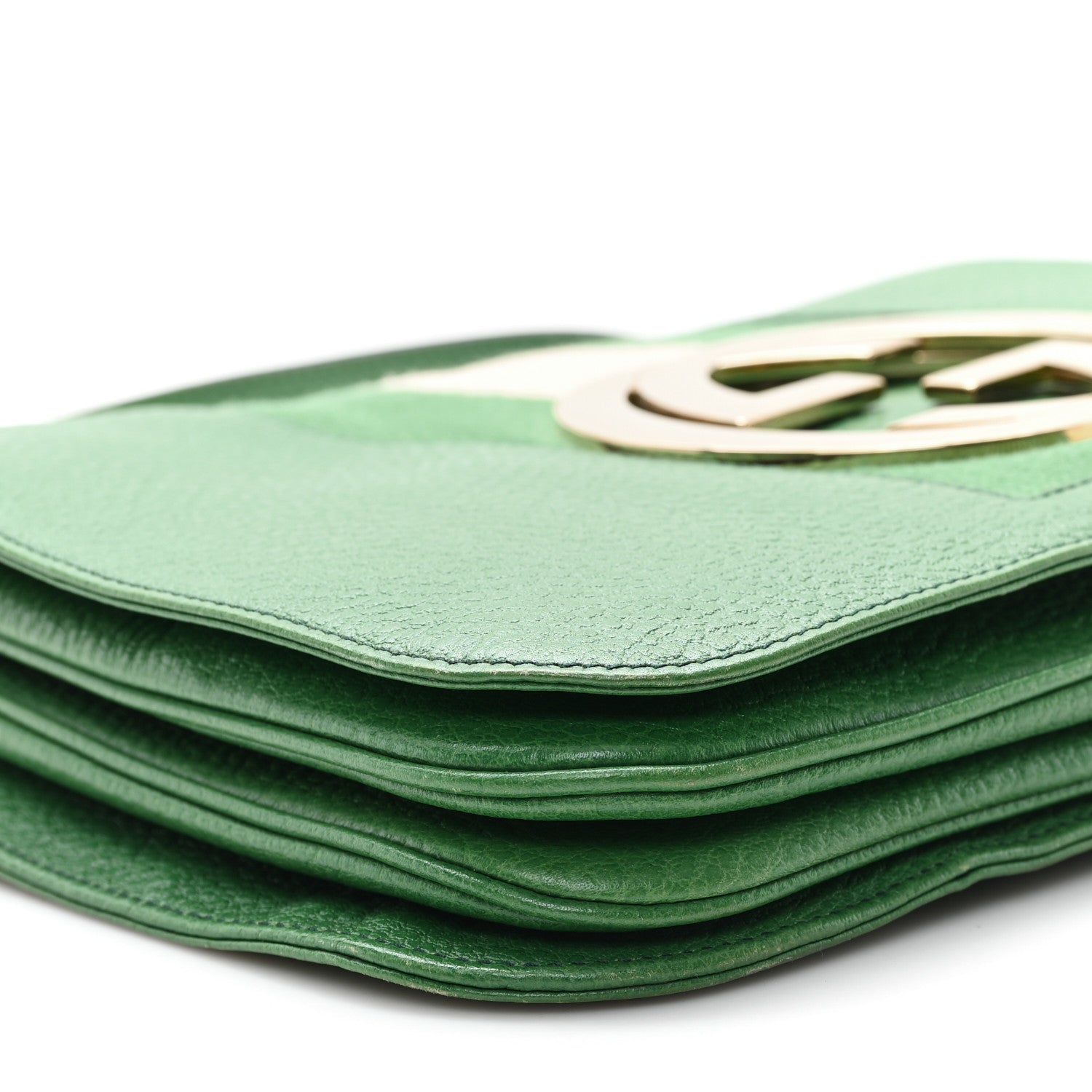 Gucci Pebbled Calfskin Web Blondie Hobo Green 9 of 12