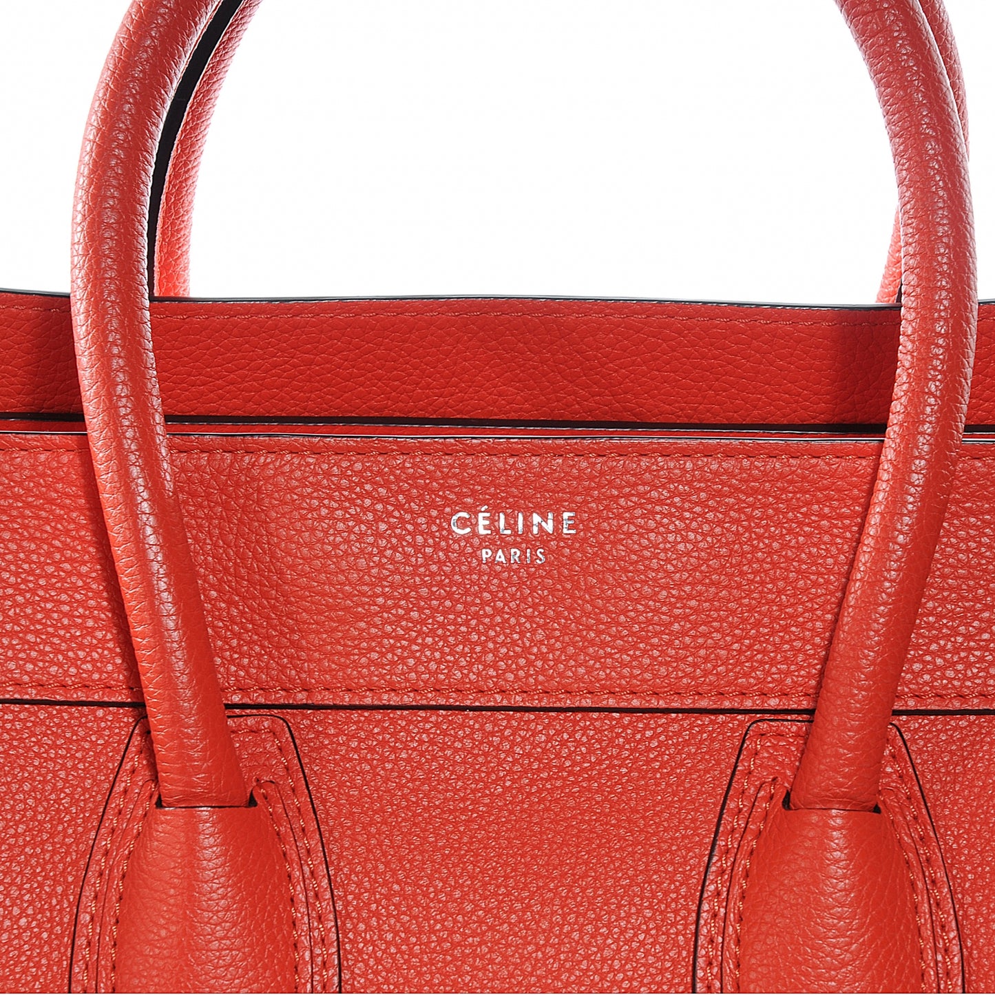 Drummed Calfskin Mini Luggage Bag Vermillion