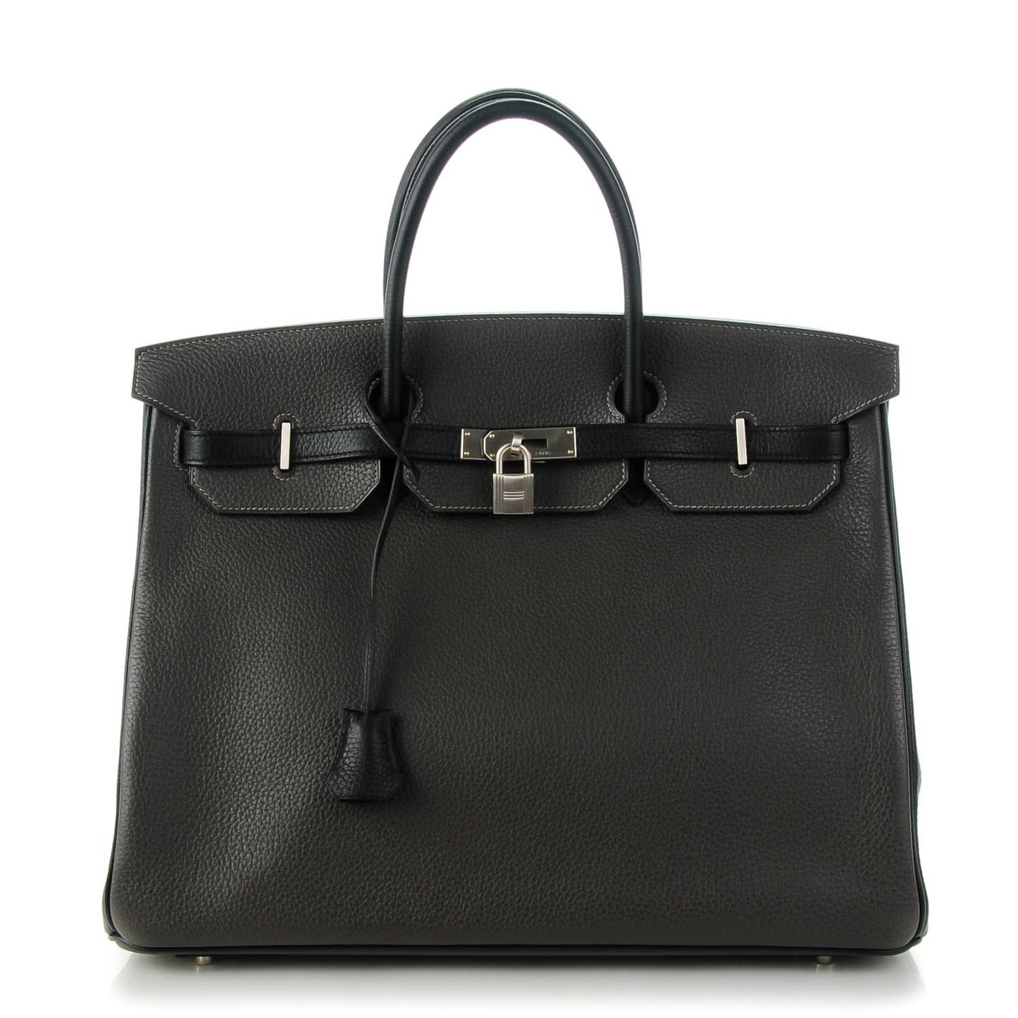 Taurillon Clemence Horseshoe Birkin 40 Black Graphite