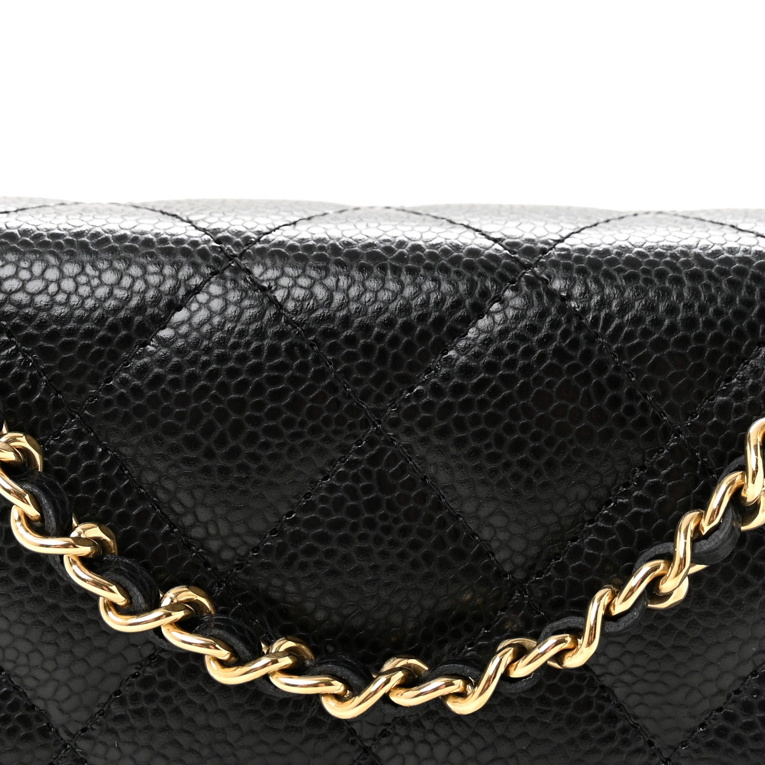 Chanel Caviar Quilted CC Turnlock Wallet On Chain WOC Black 9 of 12