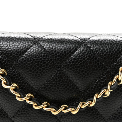 Chanel Caviar Quilted CC Turnlock Wallet On Chain WOC Black 9 of 12