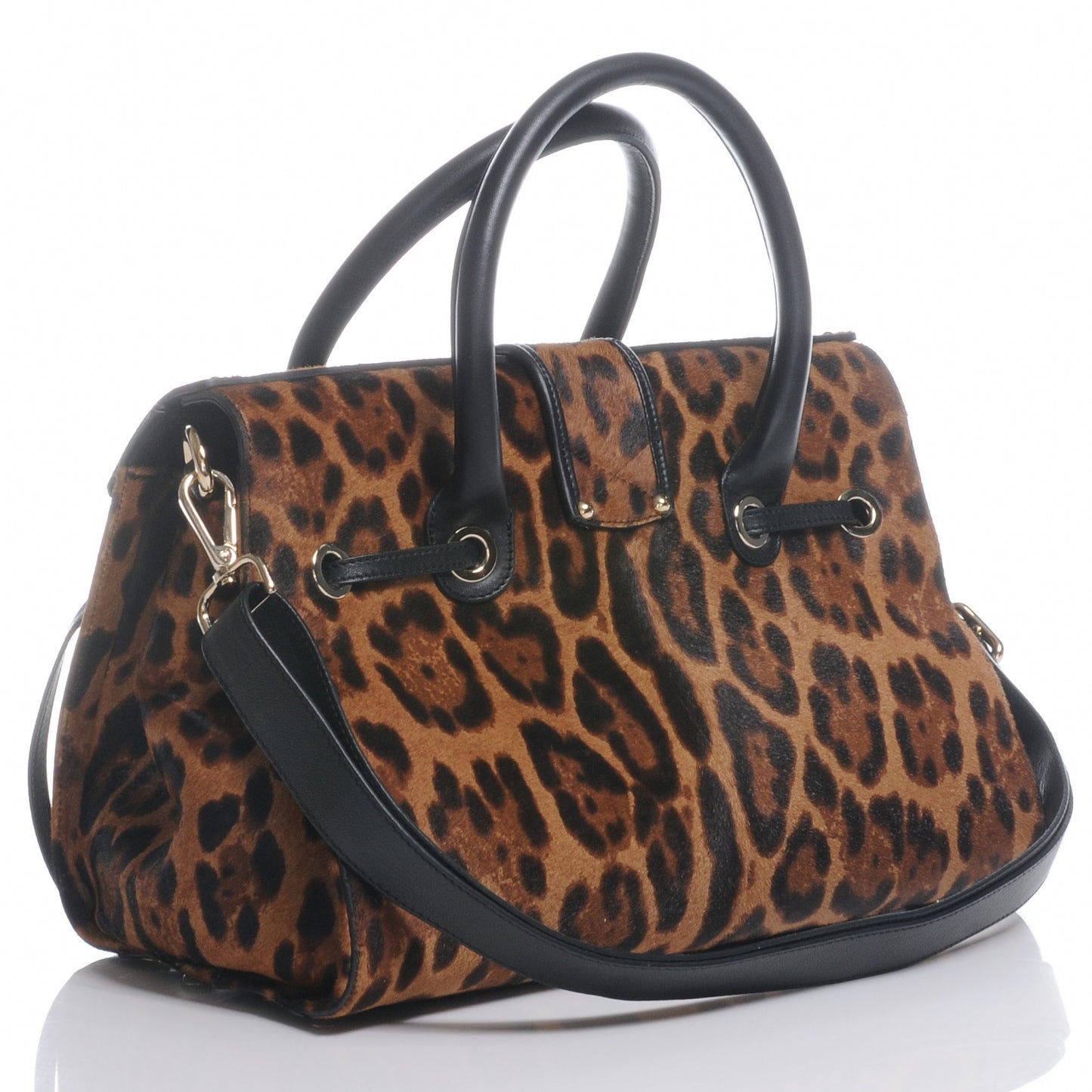 Calf Hair Leopard Print Medium Rosalie Satchel