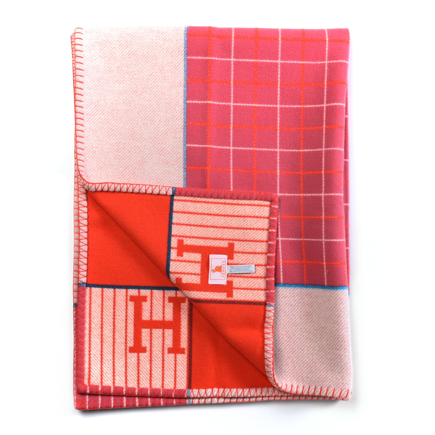 Hermes Wool Cashmere Avalon Passe-Passe Blanket Figue 2 of 3