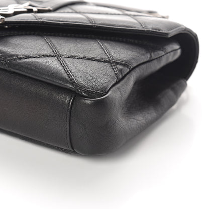 Saint Laurent Calfskin Matelasse Diamond Quilted Monogram Medium College Bag Black 8 of 8