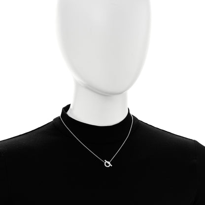 Hermes 18K White Gold Diamond Finesse Pendant Necklace 2 of 5