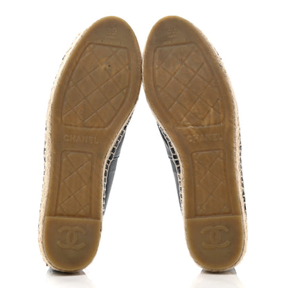 Chanel Lambskin CC Espadrilles 39 Navy Blue Dark Grey 5 of 11