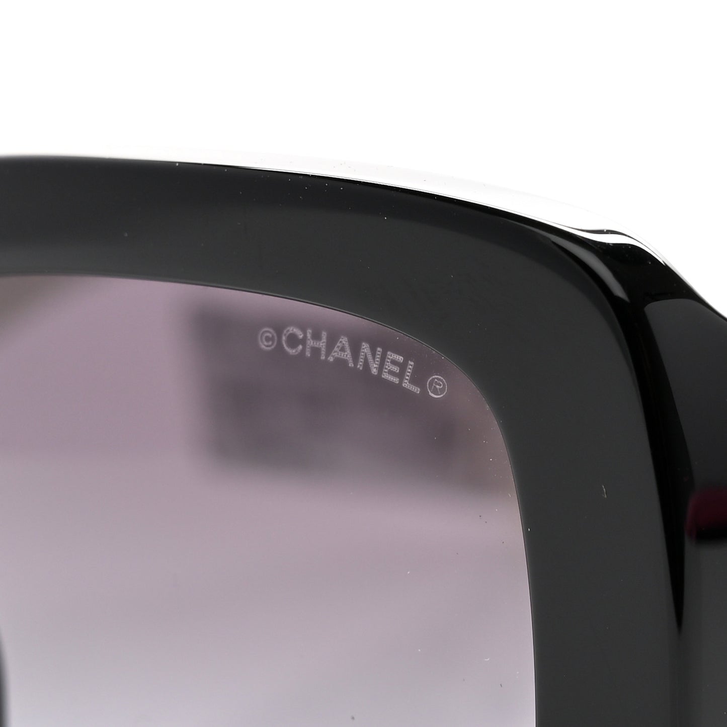 Acetate Quilted CC Rectangle Sunglasses 5483-A White Black