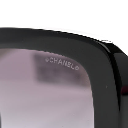 Chanel Acetate Quilted CC Rectangle Sunglasses 5483-A White Black 7 of 8