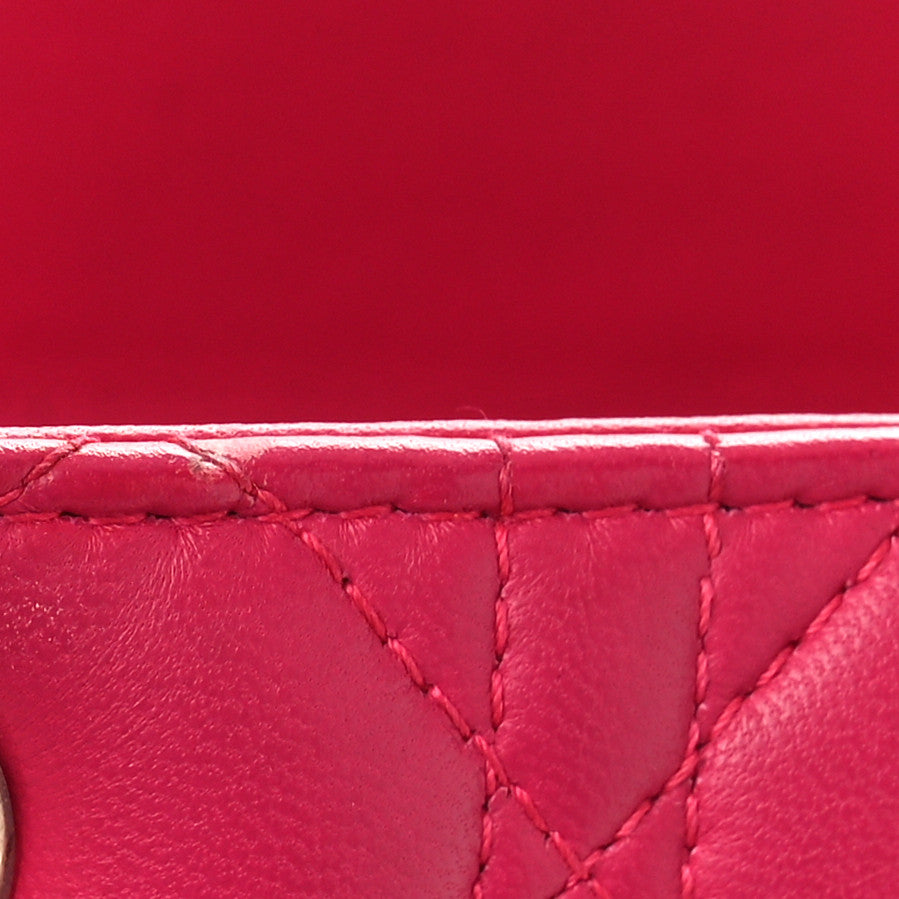 Christian Dior Lambskin Cannage Medium Lady Dior Pink 10 of 11