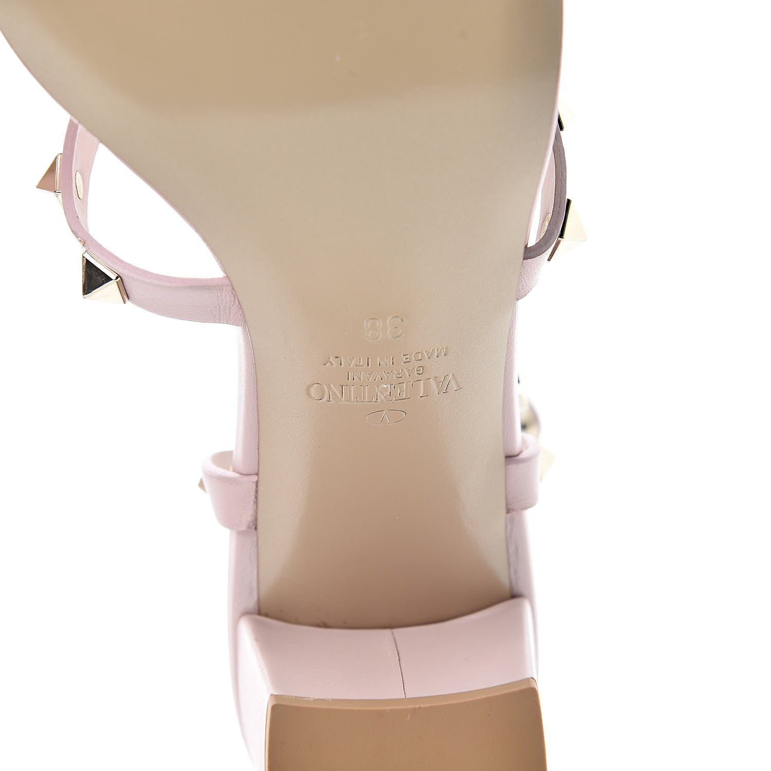 Valentino Garavani Calfskin Rockstud 60mm City Sandals 38 Water Rose 6 of 8