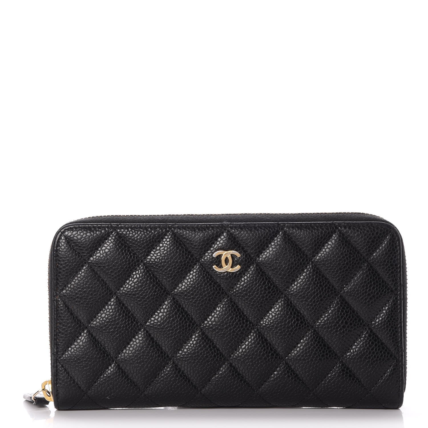 Chanel Caviar Quilted Large Gusset Zip Around Wallet Black 1 of 9