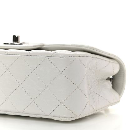 Chanel Iridescent Crumpled Calfskin Quilted Mini Rectangular Flap White 10 of 12