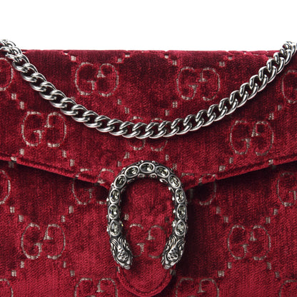 Gucci Velvet GG Monogram Mini Dionysus Chain Wallet Red Cipria 10 of 10