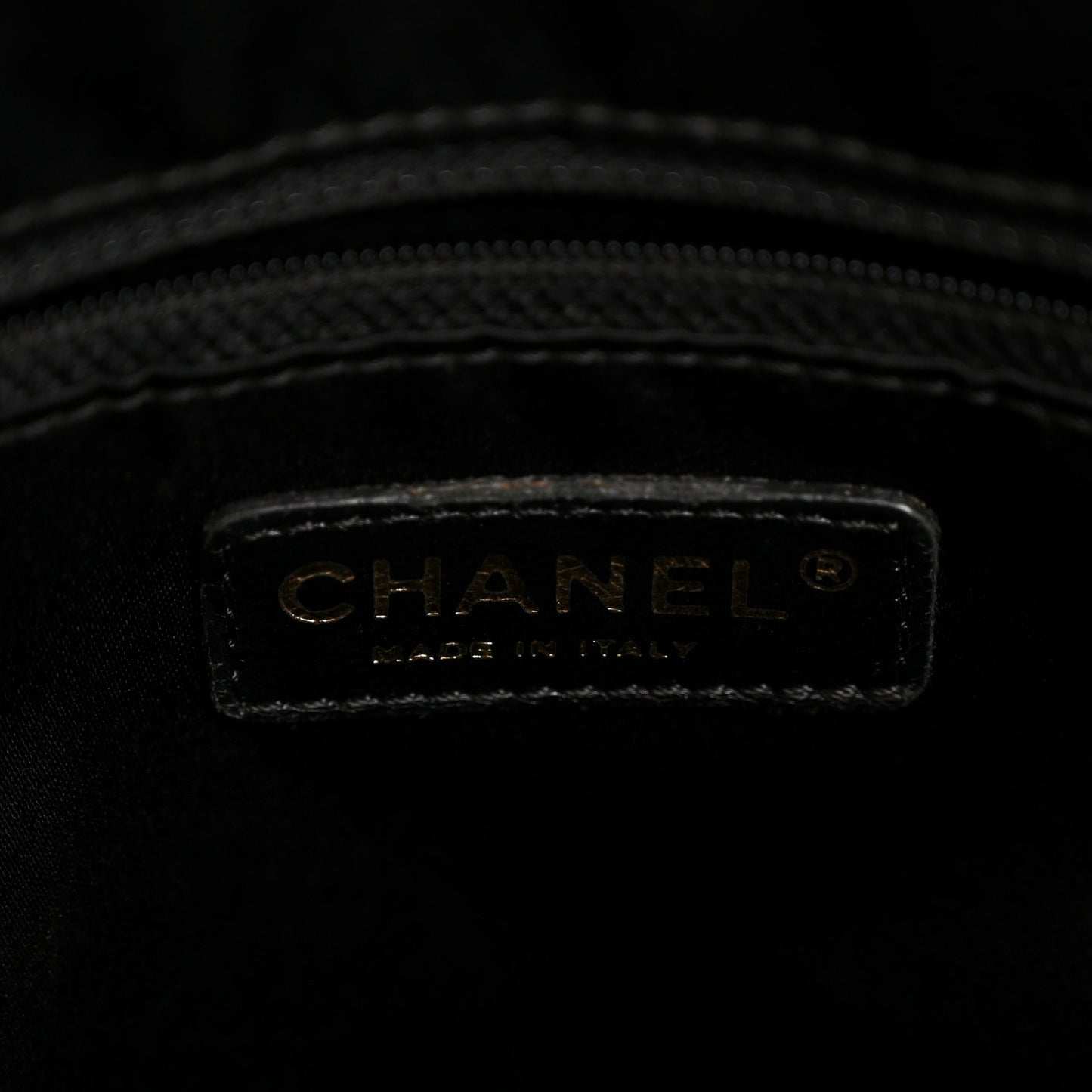 Calfskin Chevron Quilted Surpique Tote Black