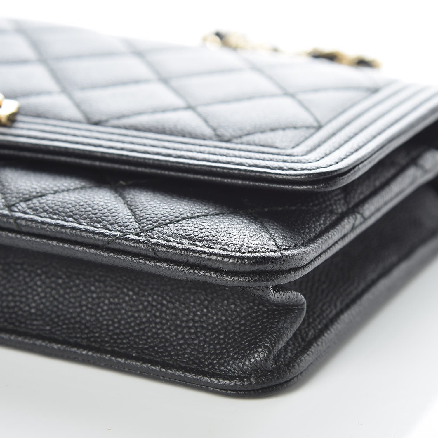 Chanel Caviar Quilted Boy Wallet On Chain WOC Black 10 of 13