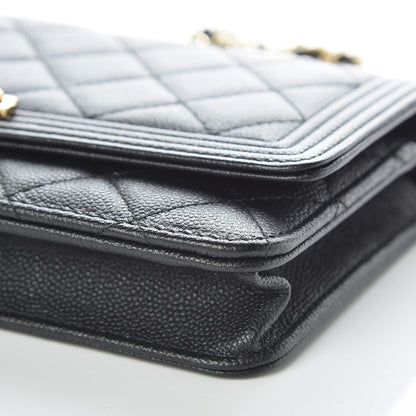 Chanel Caviar Quilted Boy Wallet On Chain WOC Black 10 of 13