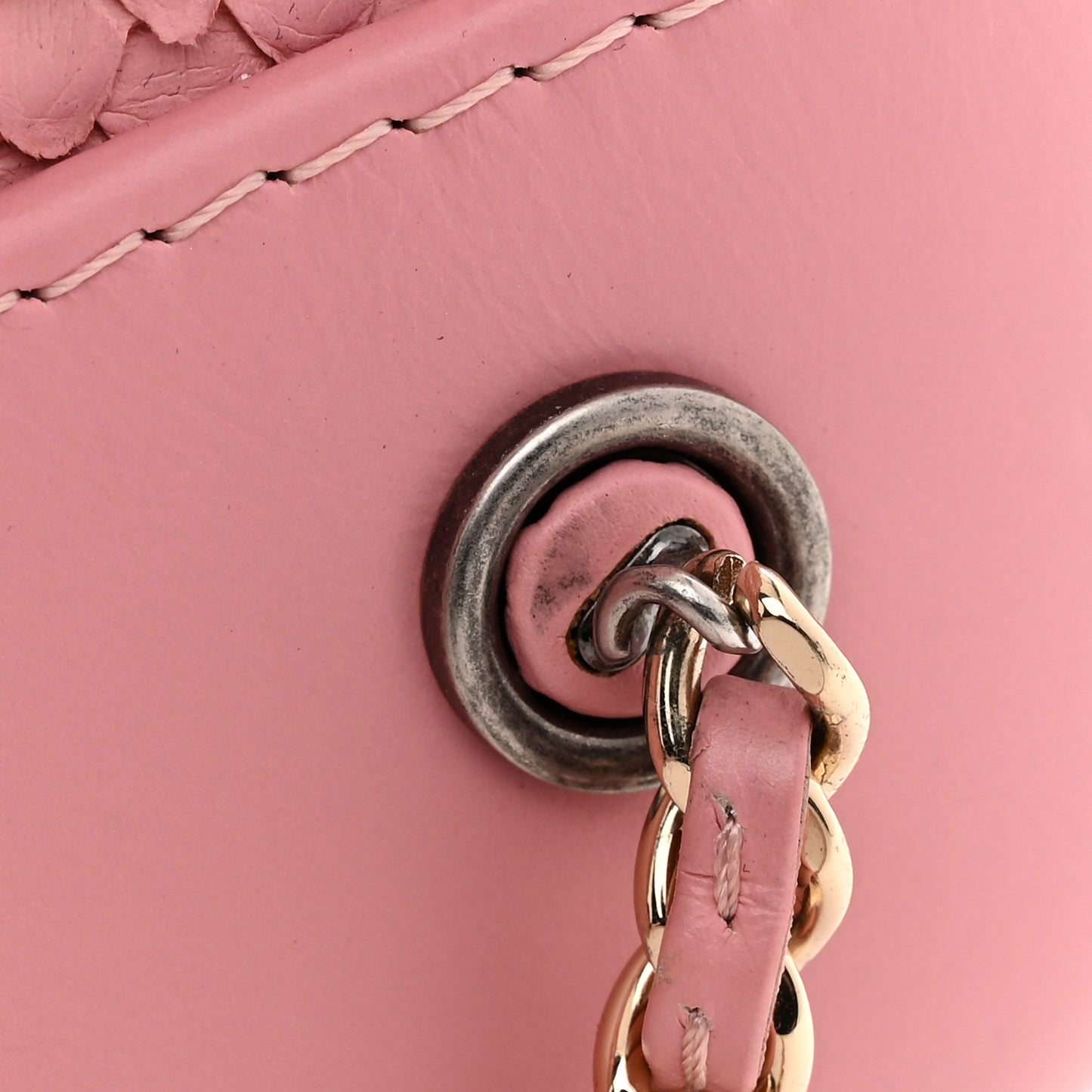 Snakeskin Small Gabrielle Backpack Light Pink