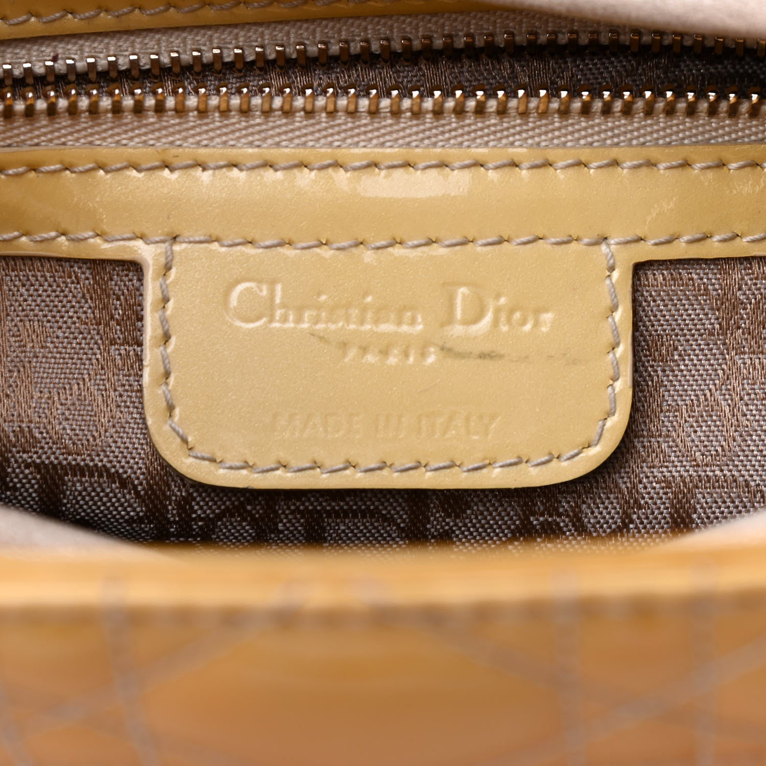 Christian Dior Patent Cannage Large Lady Dior Yellow 6 of 11