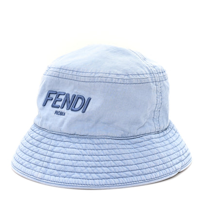 Fendi Woven Fabric Logo Bucket Hat M Celeste 1 of 8