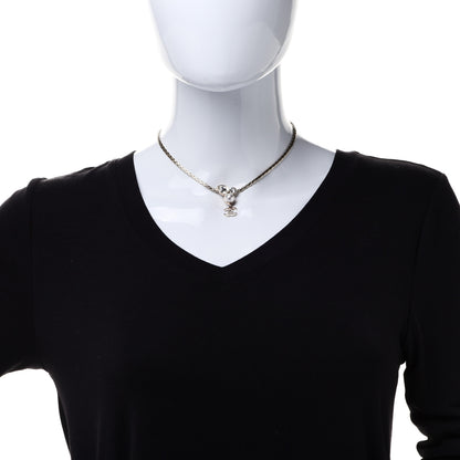 Chanel Pearl Crystal CC Teardrop Braided Necklace Gold 2 of 6