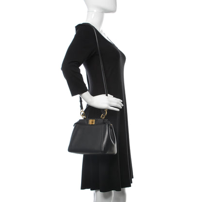 Fendi Nappa Mini Peekaboo Iconic Satchel Black 2 of 6