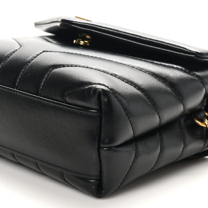 Saint Laurent Calfskin Y Quilted Monogram Toy Loulou Crossbody Bag Black 10 of 10