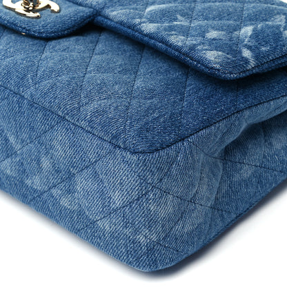 Chanel Denim Quilted Medium Double Flap Blue 9 of 10