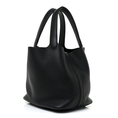 Hermes Taurillon Clemence Monochrome Picotin Lock 18 PM Black 3 of 11
