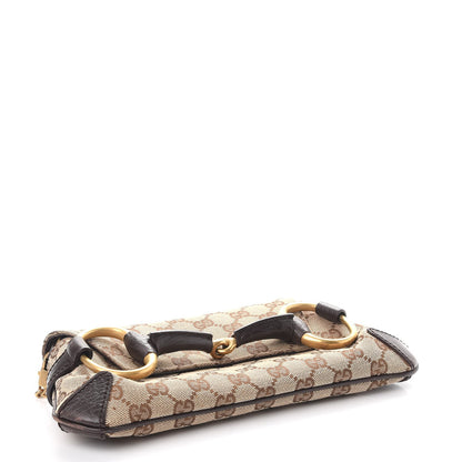 Gucci Monogram Horsebit Clutch Dark Brown 4 of 9