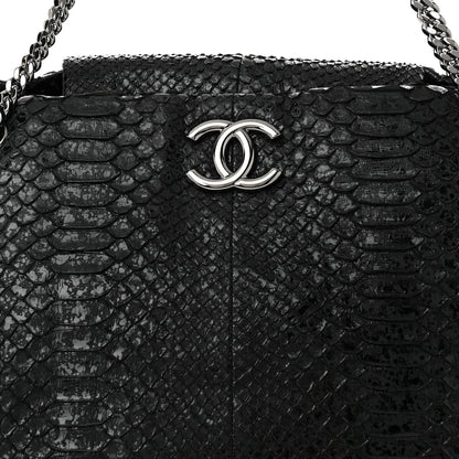 Chanel Snakeskin Accordion Tote Black 8 of 10