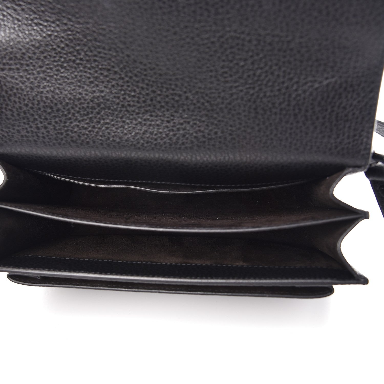 Saint Laurent Grained Calfskin Medium Monogram Sunset Satchel Black 5 of 6