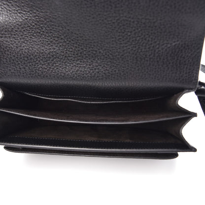 Saint Laurent Grained Calfskin Medium Monogram Sunset Satchel Black 5 of 6