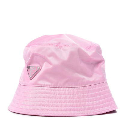 Prada Re-Nylon Metal Triangle Logo Womens Bucket Hat S Rosa 1 of 6