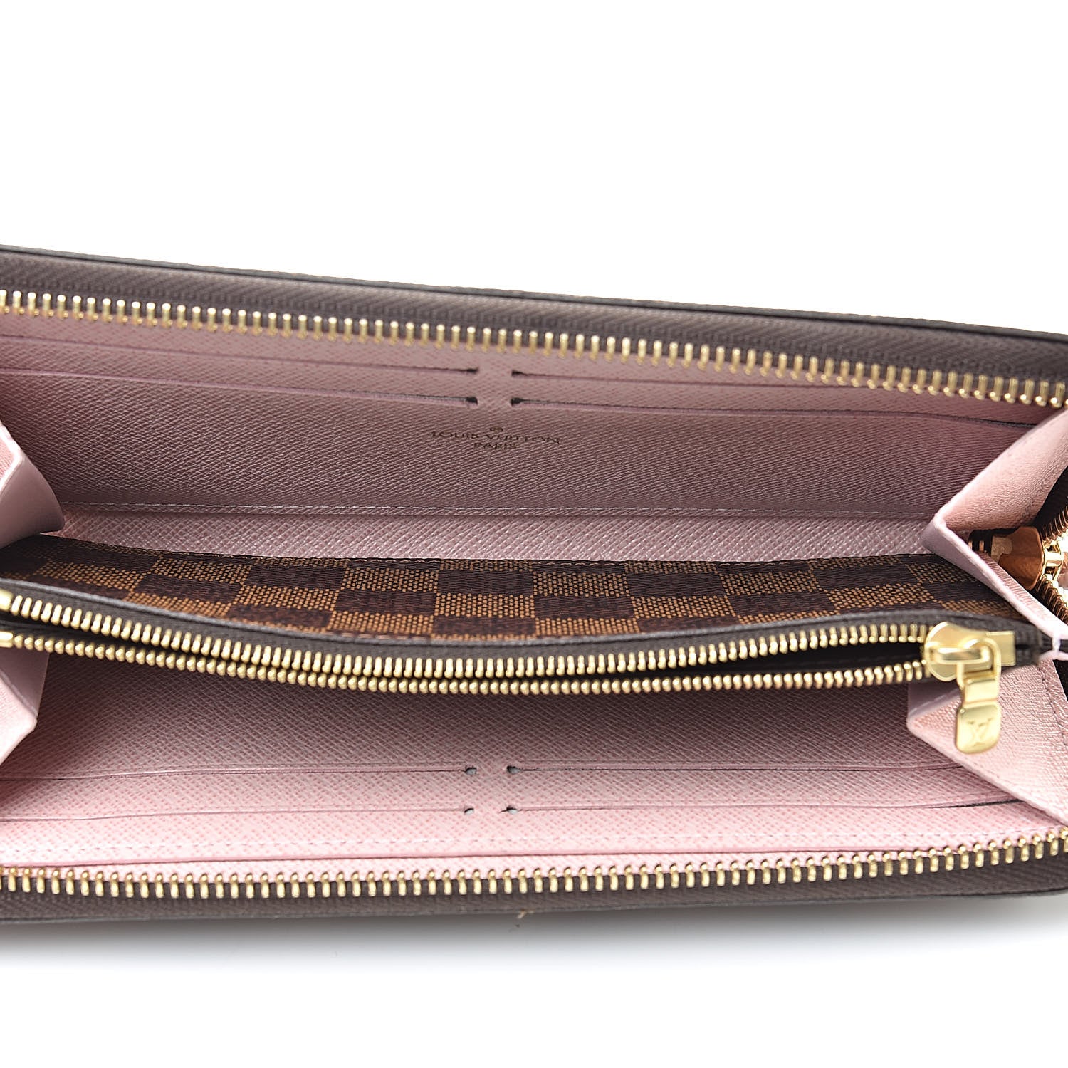 Louis Vuitton Damier Ebene Clemence Wallet Rose Ballerine 5 of 8