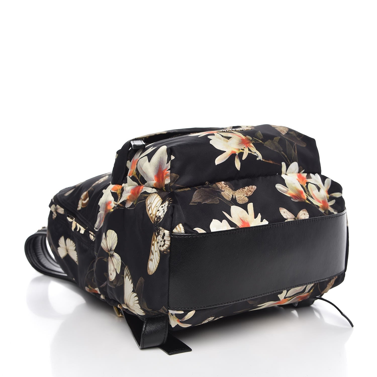 Givenchy Nylon Calfskin Magnolia and Moth Print Backpack Black 4 of 7